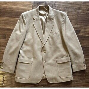 Vintage 1980s Bellamin 100% Pure Wool Camel Blazer Men’s 44 R• USA Made